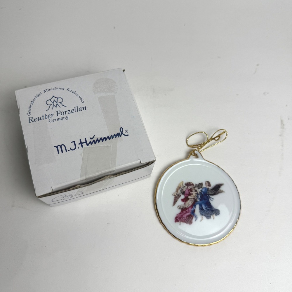 Reutter Porzellan M.J. Hummel Angel Porcelain Ornament Germany Boxed‎ Round